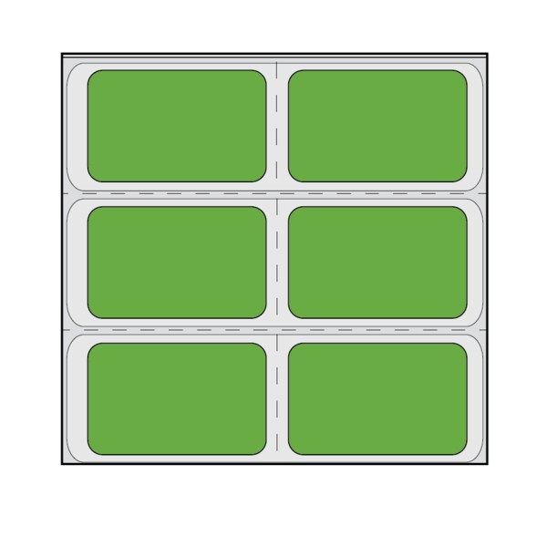 Direct Thermal Piggy Back Label, Strip Style 2-up 13/16" x 1-11/16"